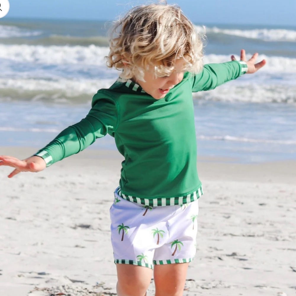 Sugar Bee Baby Boys Swim Shorts- Palm Trees